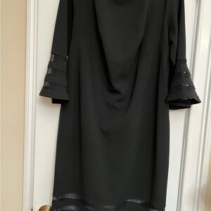 Calvin Klein Elegant Black Long Sleeve Dress
